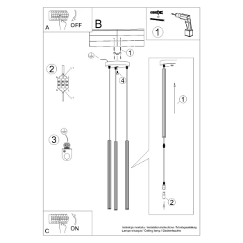 Arche 3P lampa wisząca 3xG9 zielona oliwka SL.2050