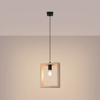 Aries lampa wisząca 1xE27 naturalne drewno SL.1310