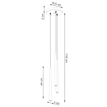 Bliss 3P lampa wisząca 3xG9 czarna SL.1463