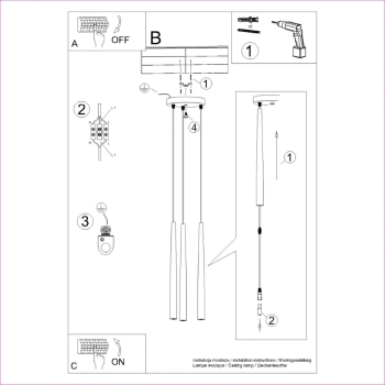 Bliss 3P lampa wisząca 3xG9 czarna SL.1463