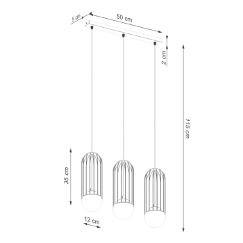 Brina 3L lampa wisząca 3xG9 biała SL.1333