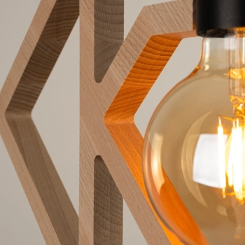 Caro lampa wisząca 1xE27 naturalne drewno, czarna SL.1757