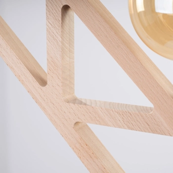 Caro lampa wisząca 1xE27 naturalne drewno, czarna SL.1757