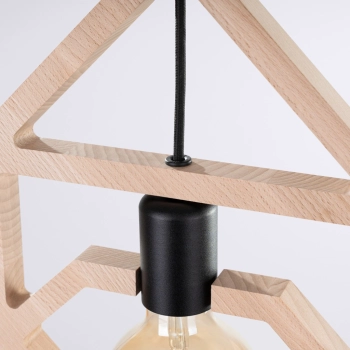 Caro lampa wisząca 1xE27 naturalne drewno, czarna SL.1757