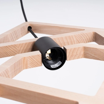 Caro lampa wisząca 1xE27 naturalne drewno, czarna SL.1757