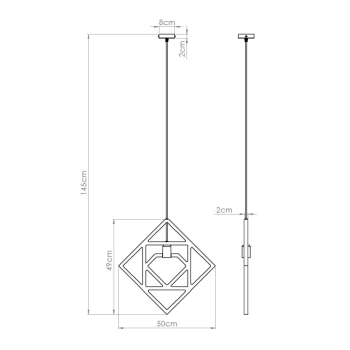 Caro lampa wisząca 1xE27 naturalne drewno, czarna SL.1757