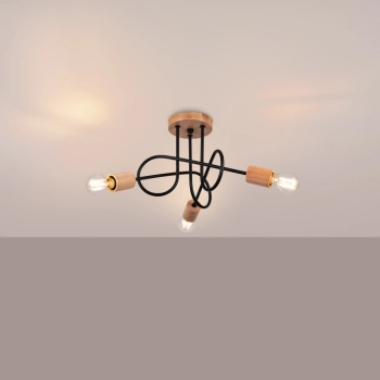 Ember 3 lampa sufitowa 3xE27 czarna SL.1477