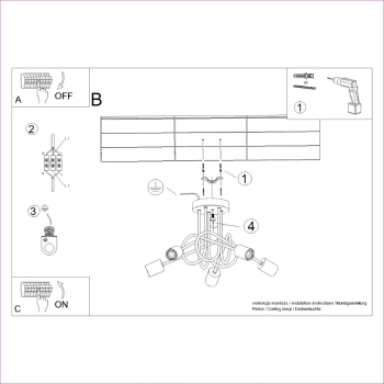 Ember 5 lampa sufitowa 5xE27 biała SL.1475