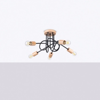 Ember 5 lampa sufitowa 5xE27 czarna SL.1478
