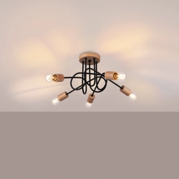 Ember 5 lampa sufitowa 5xE27 czarna SL.1478