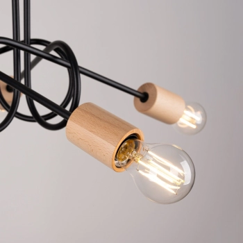 Ember 5 lampa sufitowa 5xE27 czarna SL.1478