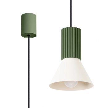 Estria 1 lampa wisząca 1xE14 beżowa, zielona oliwka SL.1872 Sollux Lighting