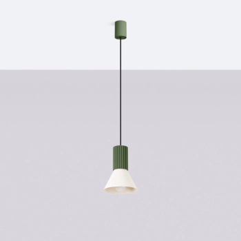 Estria 1 lampa wisząca 1xE14 beżowa, zielona oliwka SL.1872