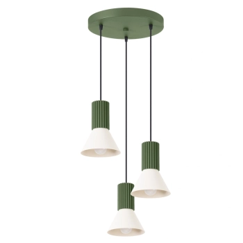 Estria 3P lampa wisząca 3xE14 beżowa, zielona oliwka SL.1873