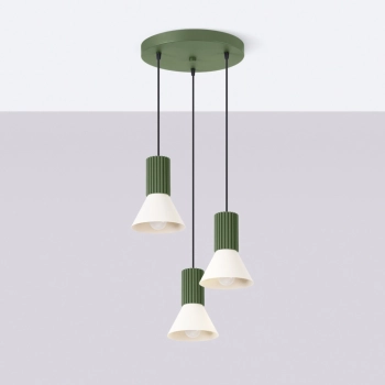 Estria 3P lampa wisząca 3xE14 beżowa, zielona oliwka SL.1873
