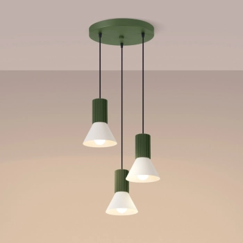 Estria 3P lampa wisząca 3xE14 beżowa, zielona oliwka SL.1873