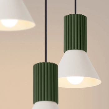 Estria 3P lampa wisząca 3xE14 beżowa, zielona oliwka SL.1873