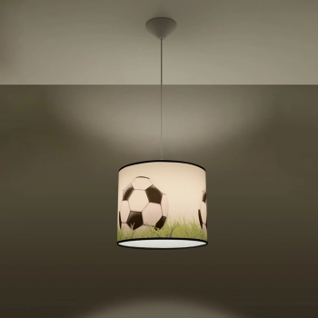 Football C 30 lampa wisząca 1xE27 Biała, czarna, zielona SL.1428