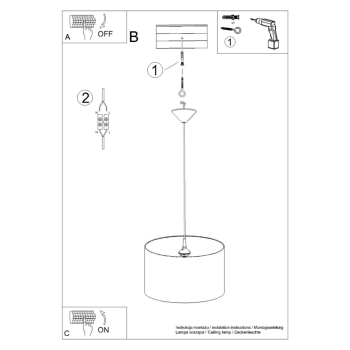 Football C 40 lampa wisząca 1xE27 Biała, czarna, zielona SL.1429