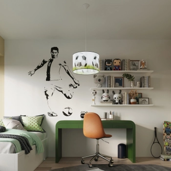 Football C 40 lampa wisząca 1xE27 Biała, czarna, zielona SL.1429