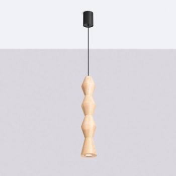 Kubbe Duża R lampa wisząca 1xGU10 naturalne drewno SL.2029