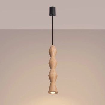 Kubbe Duża R lampa wisząca 1xGU10 naturalne drewno SL.2029