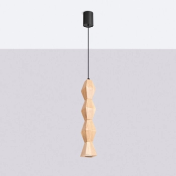 Kubbe Duża S lampa wisząca 1xGU10 naturalne drewno SL.2032