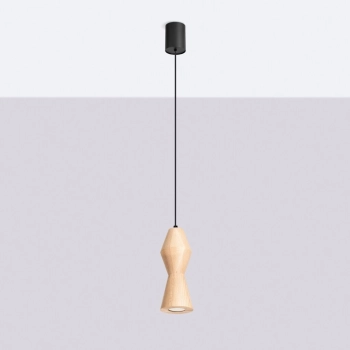 Kubbe Mała R lampa wisząca 1xGU10 naturalne drewno SL.2027
