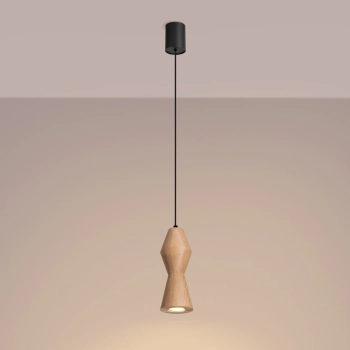 Kubbe Mała R lampa wisząca 1xGU10 naturalne drewno SL.2027