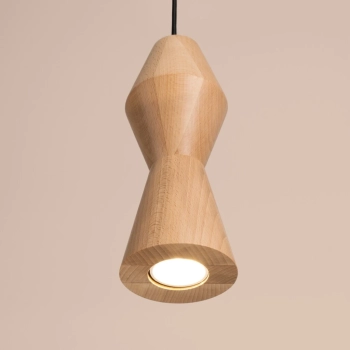 Kubbe Mała R lampa wisząca 1xGU10 naturalne drewno SL.2027
