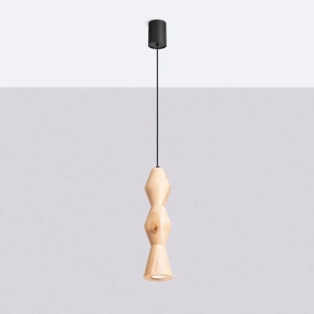 Kubbe Średnia R lampa wisząca 1xGU10 naturalne drewno SL.2028