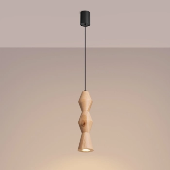 Kubbe Średnia R lampa wisząca 1xGU10 naturalne drewno SL.2028