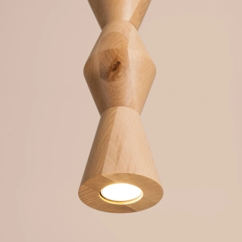 Kubbe Średnia R lampa wisząca 1xGU10 naturalne drewno SL.2028