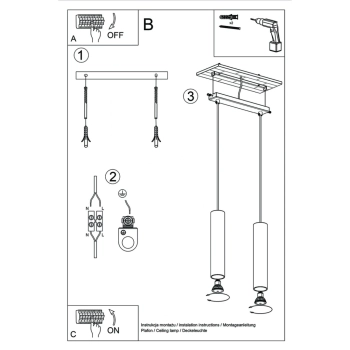 Lagos 2 lampa wisząca 2xGU10 złoty połysk SL.1241