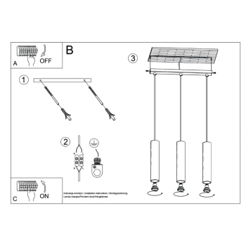 Lagos 3L lampa wisząca 3xGU10 ochra czerwona SL.1491