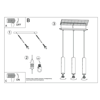 Lagos 3L lampa wisząca 3xGU10 taupe SL.2079