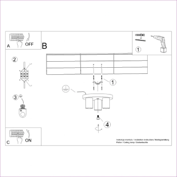 Lagos 3P lampa sufitowa 3xGU10 biała SL.1464