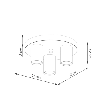 Lagos 3P lampa sufitowa 3xGU10 czarna SL.1466