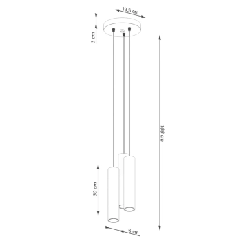 Lagos 3P lampa wisząca 3xGU10 beżowa SL.1482