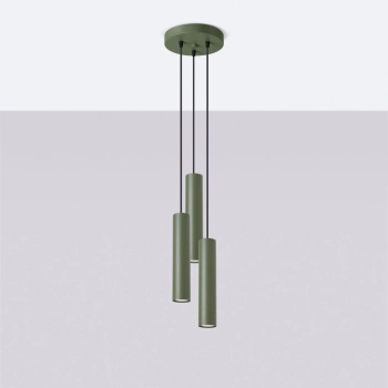 Lagos 3P lampa wisząca 3xGU10 zielona oliwka SL.1487