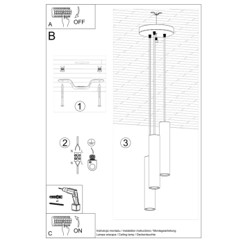 Lagos 3P lampa wisząca 3xGU10 zielona oliwka SL.1487