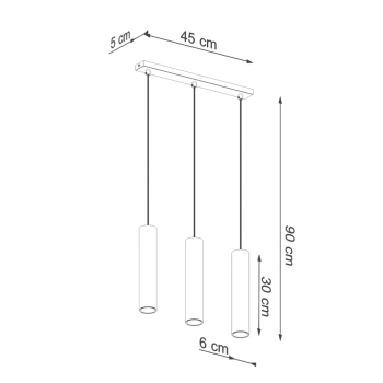 Lagos 3 lampa wisząca 3xGU10 złoty połysk SL.1201