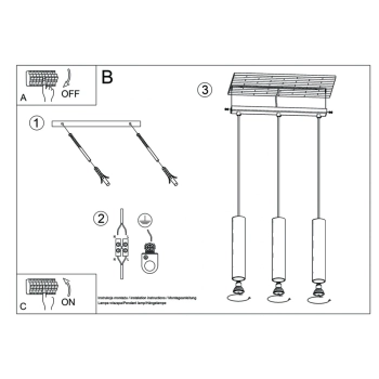 Lagos 3 lampa wisząca 3xGU10 złoty połysk SL.1201
