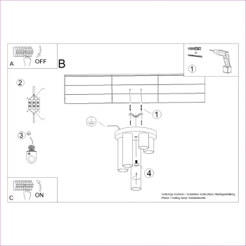 Lagos 5P lampa sufitowa 5xGU10 biała SL.1465