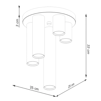 Lagos 5P lampa sufitowa 5xGU10 czarna SL.1467