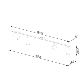 Lemmi 4L lampa sufitowa 4xGU10 biała SL.1227