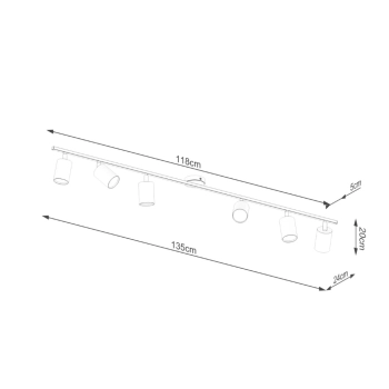 Lemmi 6L lampa sufitowa 6xGU10 czarna SL.1169