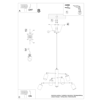 Lemmi 6 lampa wisząca 6xGU10 biała SL.1206