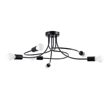 Levar 6 lampa wisząca 6xE27 czarna SL.1456 Sollux Lighting
