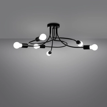 Levar 6 lampa sufitowa 6xE27 czarna SL.1456